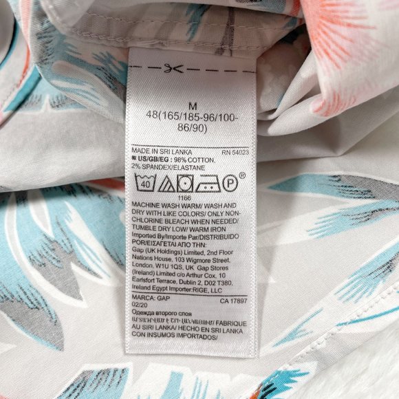 Gap Shirt Men Short Sleeve Hawaiian Button Down Shirt - Picture 7 of 8